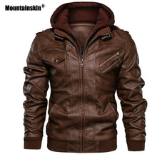 Charger l&#39;image dans la galerie, Mountainskin 2019 New Men&#39;s Leather Jackets Autumn Casual Motorcycle PU Jacket Biker Leather Coats Brand Clothing EU Size SA722