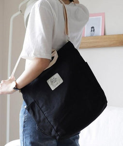 2019 Korean Canvas Shoulder Bag Zipper Luxury Women Bags Designer Women Messenger Bag Female Simple Handbag Letter Printing tote