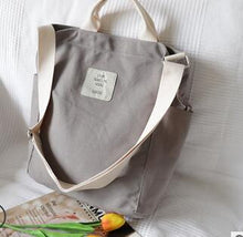 Charger l&#39;image dans la galerie, 2019 Korean Canvas Shoulder Bag Zipper Luxury Women Bags Designer Women Messenger Bag Female Simple Handbag Letter Printing tote