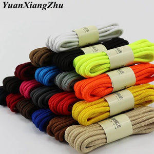 1Pair Round Solid Shoelaces Top Quality Polyester Shoes Lace Solid Classic Round Shoelace Sneakers Boots Shoes String YD-1