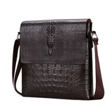 Luxury Embossed Alligator Pattern Men Fashion Design High Quality Messenger Bag Male Business Shoulder Leather Travel Flap Bags