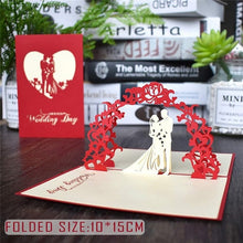 Carica l&#39;immagine nel visualizzatore di Gallery, Love 3D Pop UP Cards Valentines Day Gift Postcard with Envelope Stickers Wedding Invitation Greeting Cards Anniversary for Her