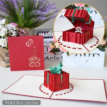 Laden Sie das Bild in den Galerie-Viewer, Love 3D Pop UP Cards Valentines Day Gift Postcard with Envelope Stickers Wedding Invitation Greeting Cards Anniversary for Her