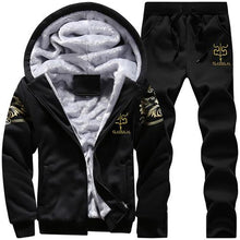 Carica l&#39;immagine nel visualizzatore di Gallery, Causal Tracksuits Men Set hooded Thicken Fleece Hoodies + Sweatpant 2019 Winter Spring Sweatshirt Sportswear Male Letter Print
