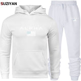 Men's Sets Hoodie And Pants Sweatsuit Male Sportswear Tracksuit Men Set 2019 Brand Sporting Suit Track Sweat Print AlpJackets