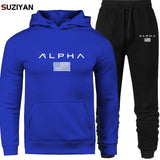 Men's Sets Hoodie And Pants Sweatsuit Male Sportswear Tracksuit Men Set 2019 Brand Sporting Suit Track Sweat Print AlpJackets