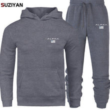 Carica l&#39;immagine nel visualizzatore di Gallery, Men&#39;s Sets Hoodie And Pants Sweatsuit Male Sportswear Tracksuit Men Set 2019 Brand Sporting Suit Track Sweat Print AlpJackets