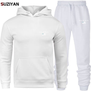 Men's Sets Hoodie And Pants Sweatsuit Male Sportswear Tracksuit Men Set 2019 Brand Sporting Suit Track Sweat Print AlpJackets