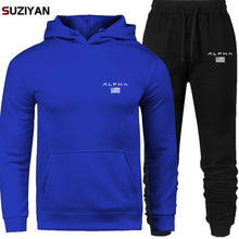 Carica l&#39;immagine nel visualizzatore di Gallery, Men&#39;s Sets Hoodie And Pants Sweatsuit Male Sportswear Tracksuit Men Set 2019 Brand Sporting Suit Track Sweat Print AlpJackets