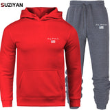 Men's Sets Hoodie And Pants Sweatsuit Male Sportswear Tracksuit Men Set 2019 Brand Sporting Suit Track Sweat Print AlpJackets