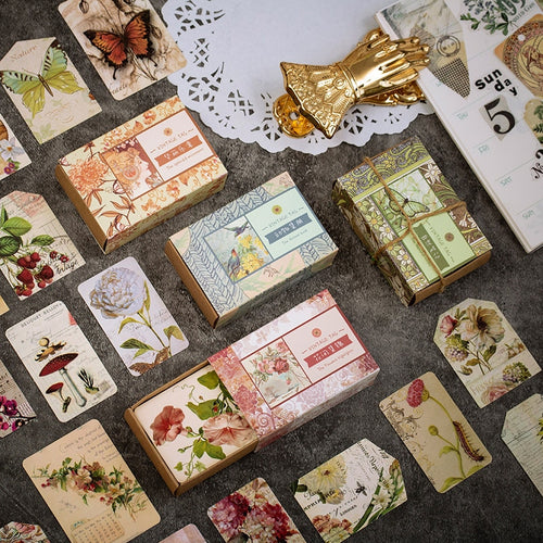 50 pcs/lot Vintage painting animal Tag mini message cards thank you card festival greeting postcard kids gift