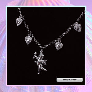 Cute Cupid Angel Pendant Stainless Steel Necklace,Best Choker Baby Shaped Jewelry Sweetheart for Women Man Friendship Girl Gifts