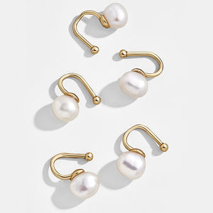 Bohemian Imitation Pearls Ear Cuff For Women Girl Trendy Round Small Clip Earrings NO Piercing Gold Metal Wedding Jewelry Bijoux