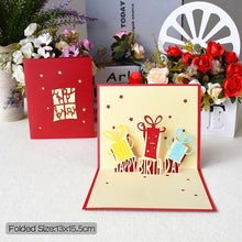 Charger l&#39;image dans la galerie, 3D Pop UP Cards Birthday Card for Girl Kids Wife Husband Birthday Cake Greeting Card Postcards Gifts Card with Envelope Stickers