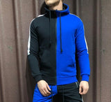 Litthing Men Sets Fashion Autumn Winter Patchwork Jacket Sporting Suit Hoodies+Sweatpants 2 Pieces Sets Slim Tracksuit Clothing