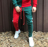 Litthing Men Sets Fashion Autumn Winter Patchwork Jacket Sporting Suit Hoodies+Sweatpants 2 Pieces Sets Slim Tracksuit Clothing