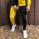 Litthing Men Sets Fashion Autumn Winter Patchwork Jacket Sporting Suit Hoodies+Sweatpants 2 Pieces Sets Slim Tracksuit Clothing