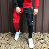 Litthing Men Sets Fashion Autumn Winter Patchwork Jacket Sporting Suit Hoodies+Sweatpants 2 Pieces Sets Slim Tracksuit Clothing