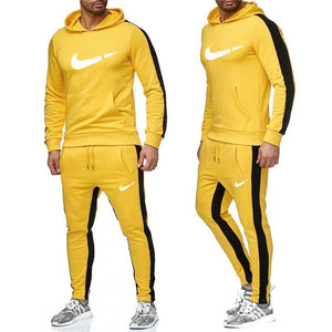 Brand Tracksuit men thermal underwear Men Sportswear Sets Fleece Thick hoodie+Pants Sporting Suit Malechandal hombre New 2019