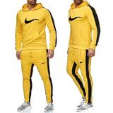 Brand Tracksuit men thermal underwear Men Sportswear Sets Fleece Thick hoodie+Pants Sporting Suit Malechandal hombre New 2019