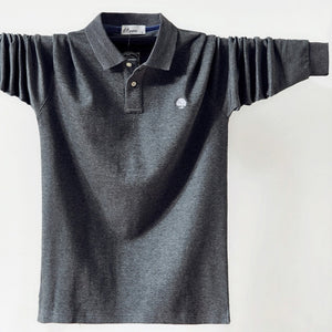 2019 Men Polo Shirt Men's Business Work Casual Cotton Male Top Tees Autumn Long Sleeve Turn-down Collar Polo Shirt Plus Size 5XL