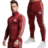 High quality Men Sportwear Suit Sweatshirt Tracksuit Without Hoodie Men Casual Active Suit Zipper Outwear 2PC Jacket+Pants Sets