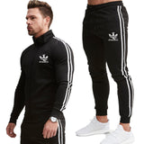 High quality Men Sportwear Suit Sweatshirt Tracksuit Without Hoodie Men Casual Active Suit Zipper Outwear 2PC Jacket+Pants Sets