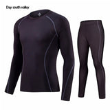 2019 winter for Men rash guard kit   Men Long Sleeve T-Shirt + trousers   MMA Compressed Clothing thermal underwear Men  S-XXXL