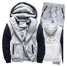गैलरी व्यूवर में इमेज लोड करें, Hoodies Men Toyota Car Logo Mens Hoodies Suit Winter Thicken Warm Fleece cotton Zipper Tracksuit Mens Jacket+Pants 2Pcs S