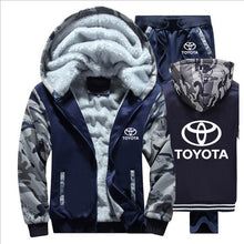 गैलरी व्यूवर में इमेज लोड करें, Hoodies Men Toyota Car Logo Mens Hoodies Suit Winter Thicken Warm Fleece cotton Zipper Tracksuit Mens Jacket+Pants 2Pcs S
