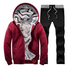 गैलरी व्यूवर में इमेज लोड करें, Men hooded Tracksuit Lined Thick Coat Sweatshirt + Pants New Sportswear Jogger Suit 2 Piece Set Brand Male Winter Sets Clothing