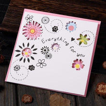 Load image into Gallery viewer, Multicolor Printing Hollow Flowers Plant Greeting Cards for Happy Birthday Party Blessing Message Postcards Gift Card EH009