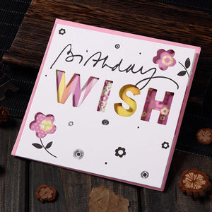 Multicolor Printing Hollow Flowers Plant Greeting Cards for Happy Birthday Party Blessing Message Postcards Gift Card EH009