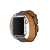 40 44mm Double Tour Genuine Leather Strap for Apple Watch Band 42mm 38mm Bracelet Wrist Belt for iwatch series 5/4/3/2/1 Hermes