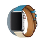 40 44mm Double Tour Genuine Leather Strap for Apple Watch Band 42mm 38mm Bracelet Wrist Belt for iwatch series 5/4/3/2/1 Hermes