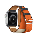40 44mm Double Tour Genuine Leather Strap for Apple Watch Band 42mm 38mm Bracelet Wrist Belt for iwatch series 5/4/3/2/1 Hermes