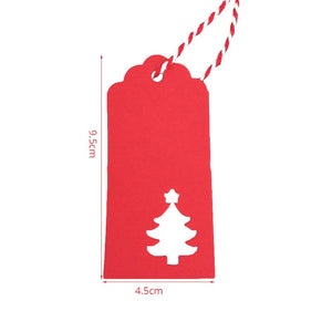 MEIDDING 100/50pcs Christmas Tree Tag Christmas Party Blessing Card Red White Christmas Tree Gift Hanging Ornament Christmas Tag