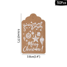 Carica l&#39;immagine nel visualizzatore di Gallery, MEIDDING 100/50pcs Christmas Tree Tag Christmas Party Blessing Card Red White Christmas Tree Gift Hanging Ornament Christmas Tag