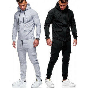 M-XXL Men's Tracksuit 2 piece set sweatsuit Jogging Hoodie Hooded Coat Jacket +Trousers Sweatpants Joggers Sports Sweat Suit Set