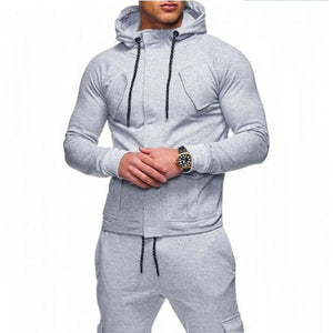M-XXL Men's Tracksuit 2 piece set sweatsuit Jogging Hoodie Hooded Coat Jacket +Trousers Sweatpants Joggers Sports Sweat Suit Set