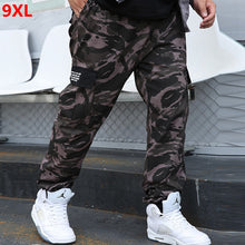Load image into Gallery viewer, Autumn large size overalls men&#39;s tide brand casual pants men&#39;s outdoor trend plus size loose camouflage jogger pants 9XL 8XL 7XL