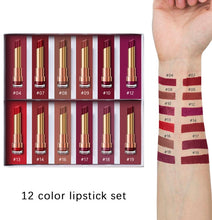 Laden Sie das Bild in den Galerie-Viewer, Cellacity matte Lipstick Set 12pcs/lot Waterproof Nutritious Velvet lip stick Red Tint Nude batom women fashion lips makeup set