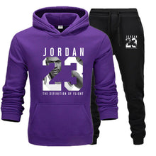 Cargar imagen en el visor de la galería, New Men Hoodies Suit Jordan 23 Tracksuit Sweatshirt Suit Fleece Hoodie+Sweat pants Jogging Homme Pullover 3XL Sporting Suit Male