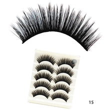 Charger l&#39;image dans la galerie, 5Pairs 3D Faux Mink Hair False Eyelashes Natural/Thick Long Eye Lashes Wispy Fluffy Lashes  Makeup Beauty Extension Tools