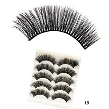 गैलरी व्यूवर में इमेज लोड करें, 5Pairs 3D Faux Mink Hair False Eyelashes Natural/Thick Long Eye Lashes Wispy Fluffy Lashes  Makeup Beauty Extension Tools