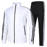 Men Autumn Casual Cotton Sportswear Jacket Sets Tracksuit For Men Teens Spring Fashion 2 Piece Sweatshirt Sweatpants Sets Men