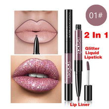 Carica l&#39;immagine nel visualizzatore di Gallery, Diamond Liquid Lipstick Matte Red Lip Long Lasting Waterproof Make Up Lip Stick Nude Pink Lips Liner Pencil Gloss Makeup YXL