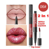 Diamond Liquid Lipstick Matte Red Lip Long Lasting Waterproof Make Up Lip Stick Nude Pink Lips Liner Pencil Gloss Makeup YXL