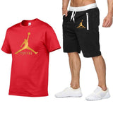 Men's New Jordan short-sleeved t-shirt short pants men fashion print fun t-shirt 2019 summer casual t-shirt shorts suit