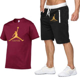 Men's New Jordan short-sleeved t-shirt short pants men fashion print fun t-shirt 2019 summer casual t-shirt shorts suit